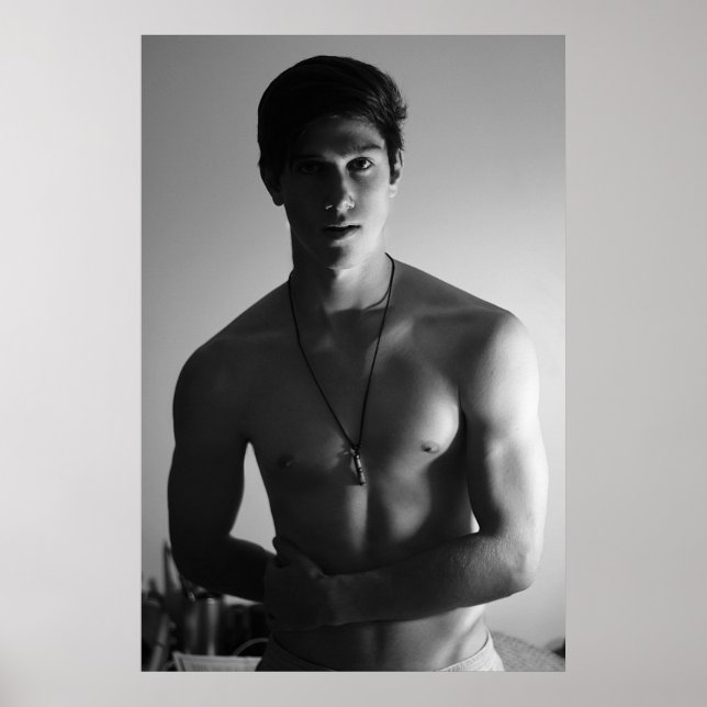 Poster Beau jeune homme (Devant)