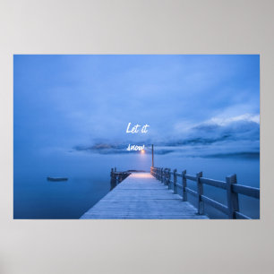 Poster Beau lac d'hiver avec citation