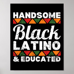 Poster Beau Latino noir et Afro Latino Afr éduqué