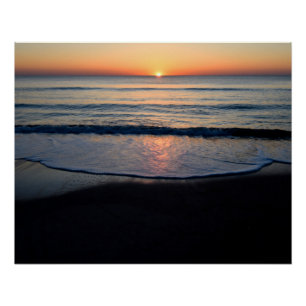 Poster Beau lever de soleil sur l'océan