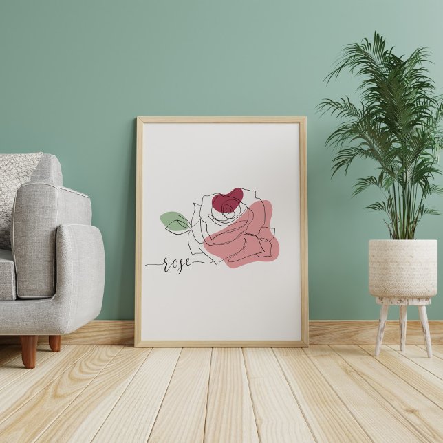Poster Beau minimaliste Rose (Créateur téléchargé)