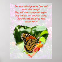 BEAU MONARCH BUTTERFLY ISAIAH 40:31 VERSE