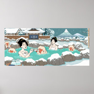 Poster Beau paysage enneigé en hiver