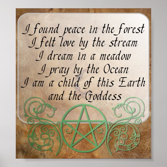 Poster Beau Poème Wiccan (Devant)