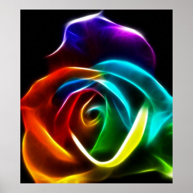 Poster Beau Rose de couleurs No3 (Devant)
