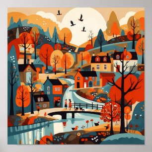 Poster Beau Scandi Village Art