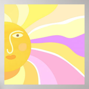 Poster beau soleil peinture abstraite