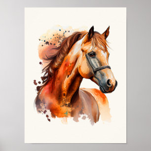 Poster Beau Sorrel Horse Portrait