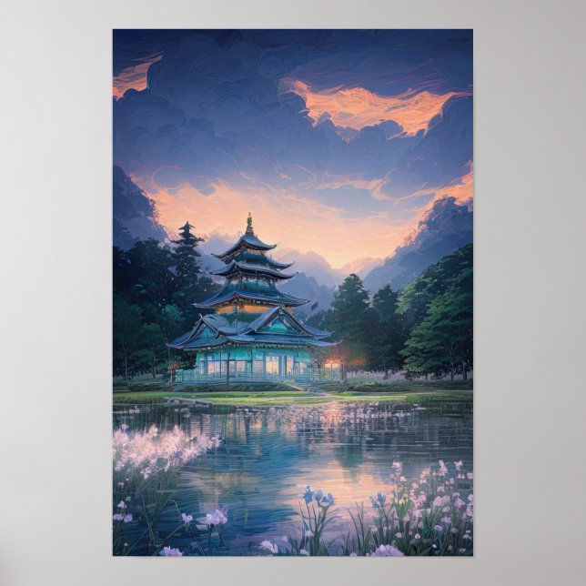 Poster Beau Temple Azure (Devant)