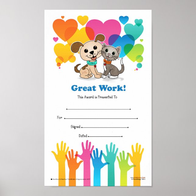 Poster Beau travail ! (Certificat d'appréciation n° 03) (Devant)