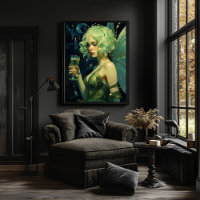 Beau Vert Fée Style Vintage Art