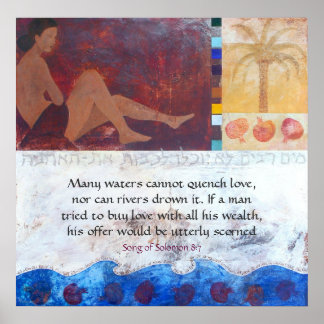 Poster Beaucoup d'eaux ne peuvent pas étancher l'amour, n