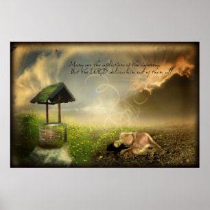 Poster Beaucoup sont les afflictions (l'affiche d'art