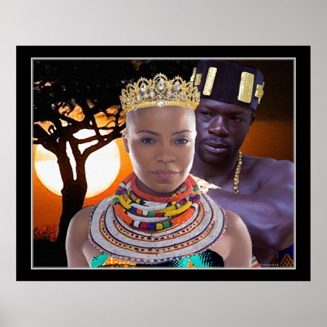 Poster Beauté afro-américaine...Ma reine africaine (Devant)