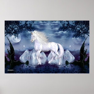 Poster Beauté blanche de licorne