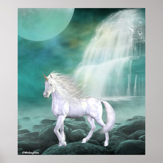 Poster Beauté blanche de licorne (Devant)