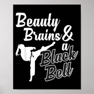Poster Beauté Cerveaux Et Ceinture Noire Karaté Arts Mart