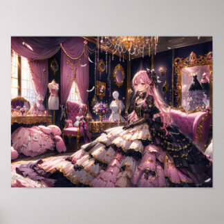 Poster Beauté de Regal en chambre Rose fille en robe somp