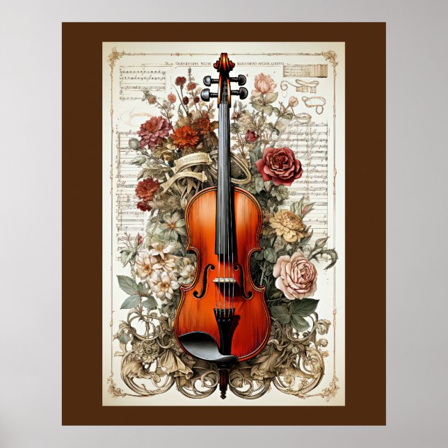 Poster Beauté de violon, générée par l'intelligence artif (Devant)