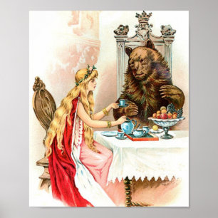 Poster Beauté En Rose Et La Bête