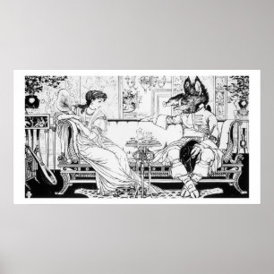 Poster Beauté et la Bête, 1874 (litho) (photo b/w)