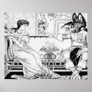 Poster Beauté et la Bête, 1874 (litho) (photo b/w)