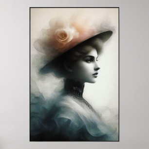 Poster Beauté gracieuse dans la brume vintage
