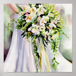 Poster Beauté intemporelle, Bouquet en cascade nuptiale 1