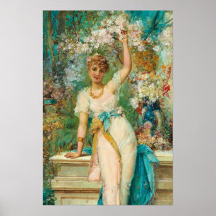 Poster Beauté jeune avec tendances florales par Hans Zatz