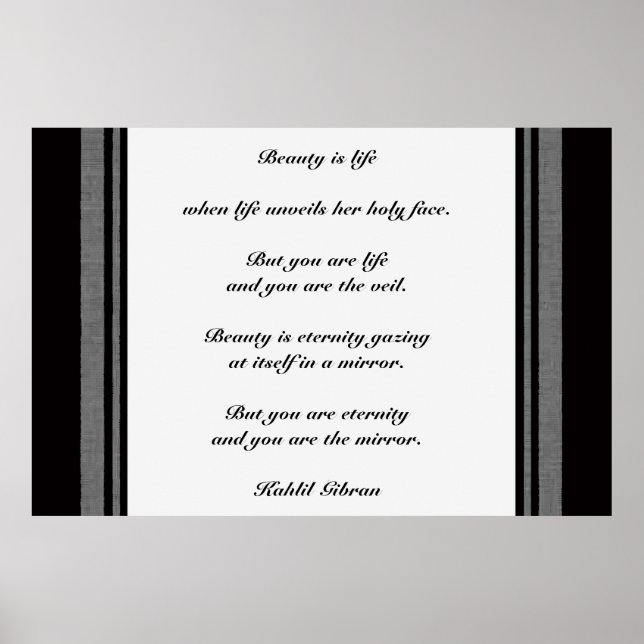 Poster Beauté par Kahlil Gibran (Devant)