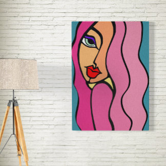 Poster Beauté rose cheveux