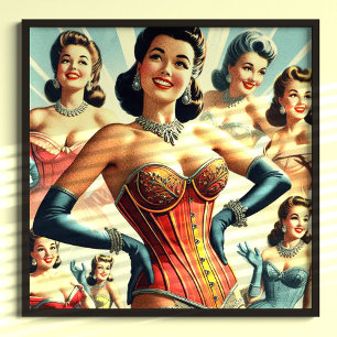Poster Beauté vintage Corset Girl