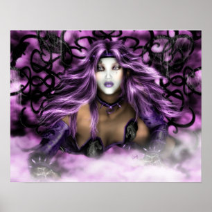 Poster Beauté violette - Art Imaginaire Imprimer