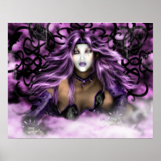 Poster Beauté violette - Art Imaginaire Imprimer
