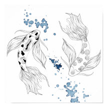 Beautiful Japonais Koi Fish Swimming