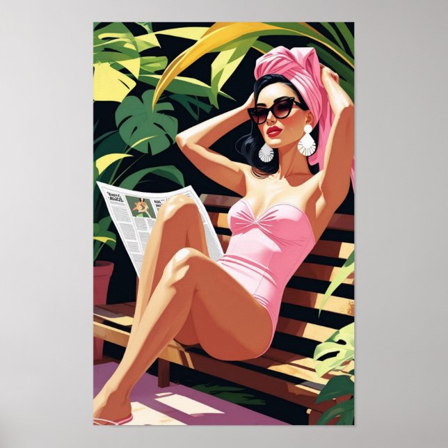 Poster Beautiful Vintage Inspired Woman (Devant)