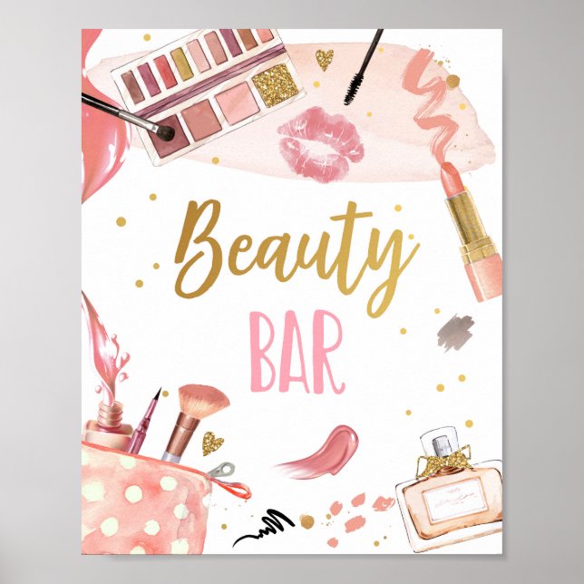 Poster Beauty Bar Spa Party Maquillage Glamor Fille Anniv (Devant)