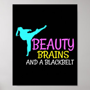 Poster Beauty Brains Black Belt Karate Martial Arts Cadea