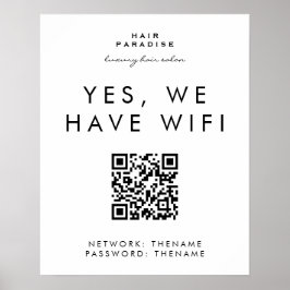 Poster Beauty Salon Wifi Network QR Code