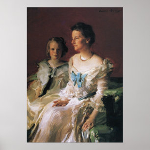 Poster Beaux - Mme Theodore Roosevelt Et Fille Ethel