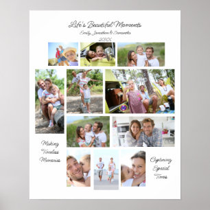 Poster Beaux Moments De La Vie 11 Photos Collage Blanc