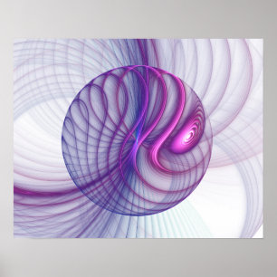 Poster Beaux Mouvements Abstrait Fractal Art Rose