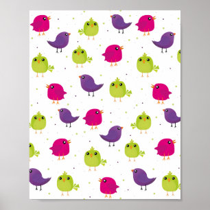Poster Beaux oiseaux colorés