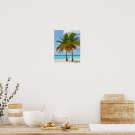 Poster Beaux palmiers sur une plage tropicale