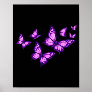 Poster Beaux Papillons Amoureux Papillon Rose Violette