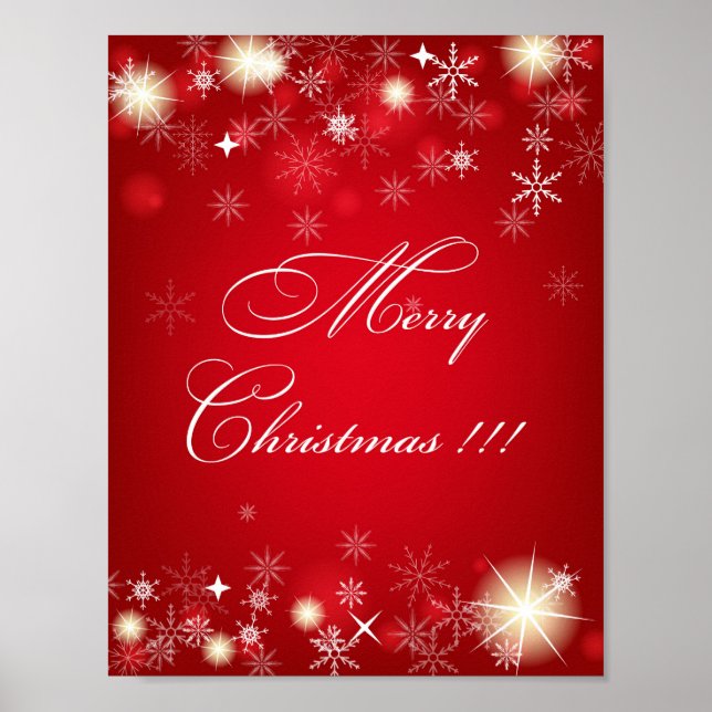 Poster Beaux Snowflakes & Etoiles pétillantes Noël (Devant)