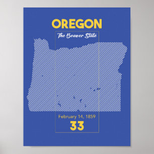 Poster Beaver State, Oregon State Art