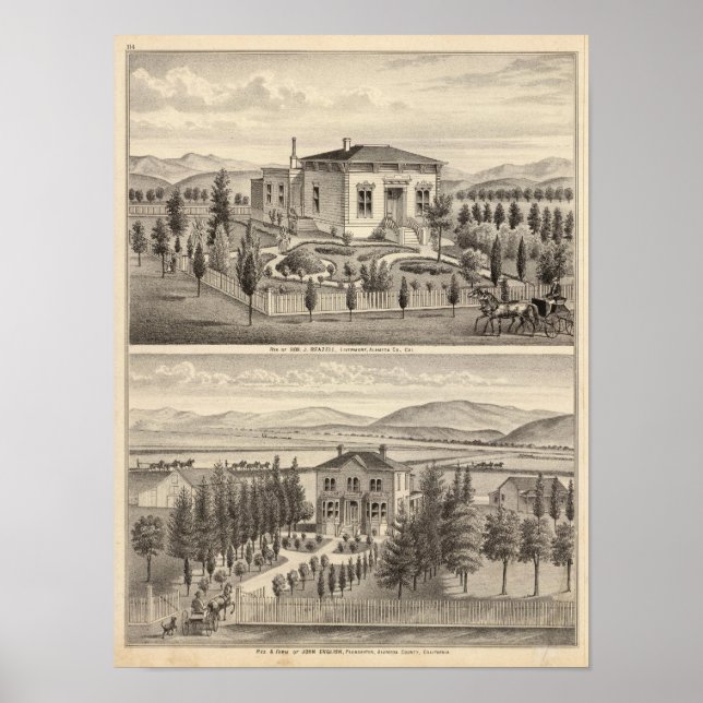 Poster Beazell, Résidences anglaises, fermes (Devant)