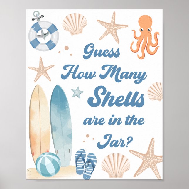 Poster Bébé à bord Baby shower Devinez combien de ventes (Devant)