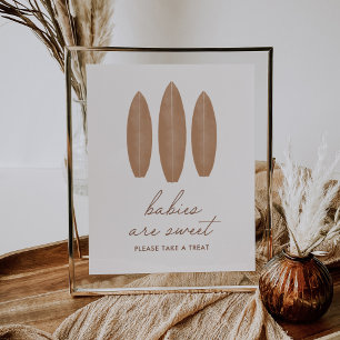 Poster Bébé à bord Planche de surf Bébés sont doux Signe